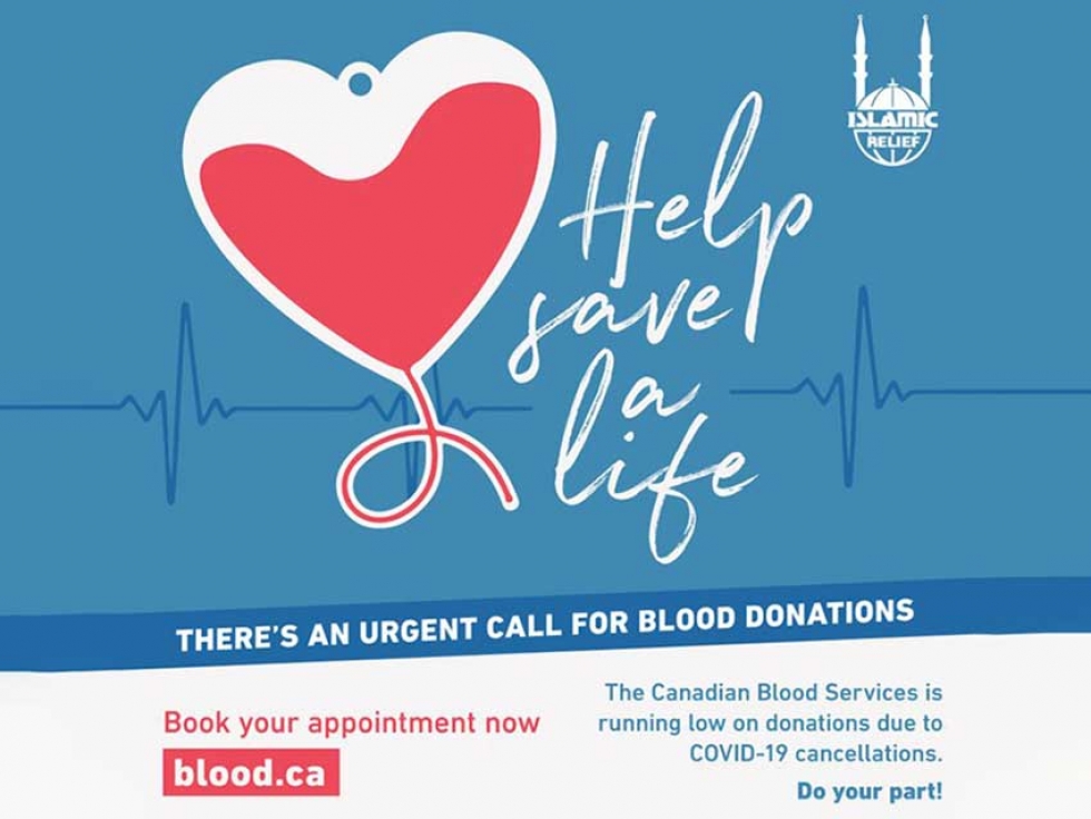 Islamic Relief Canada Launches Campaign Urging Canadian Muslims to Donate Blood During the COVID-19 Crisis