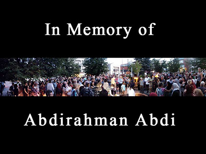 Hundreds gather for vigil in memory of Abdirahman Abdi