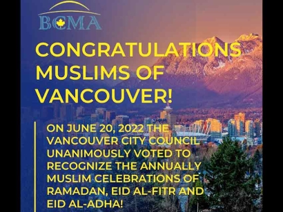 Commemorating Muslim Holidays at Vancouver City Hall