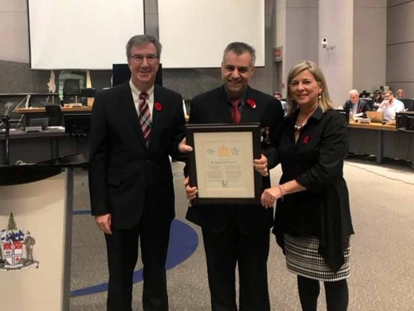 Mayor Jim Watson and Gloucester-South Nepean Ward Councillor Carol Anne Meehan presented the Mayor’s City Builder Award to Dr. Mohd Jamal Alsharif.