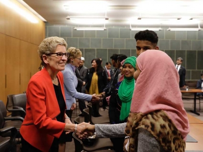Ontario Premier Kathleen Wynne met with members of the Rohingya community living in Kitchener-Waterloo in October.