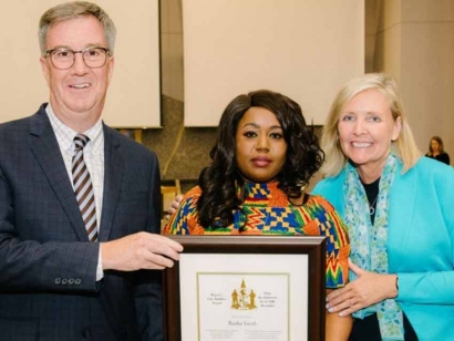 Mayor Jim Watson and Gloucester-Southgate Ward Councillor Diane Deans presented the Mayor’s City Builder Award to Rasha Yacob at Ottawa City Council on July 10, 2019.