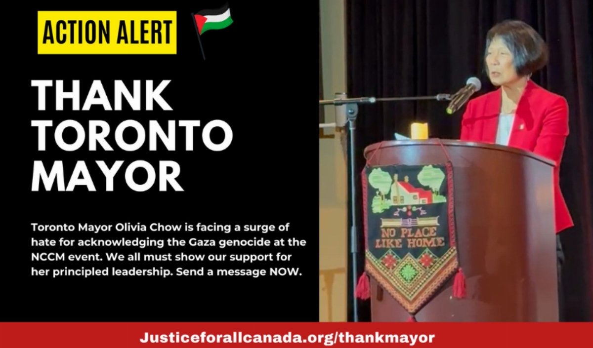 Thank Toronto Mayor Olivia Chow For Recognizing Genocide in Gaza