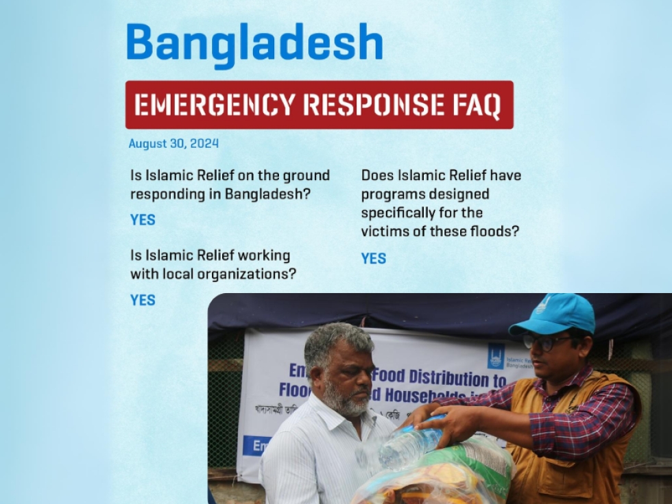 Islamic Relief begins aid response in crisis hit communities of Bangladesh after 284,888 people displaced by heavy flooding