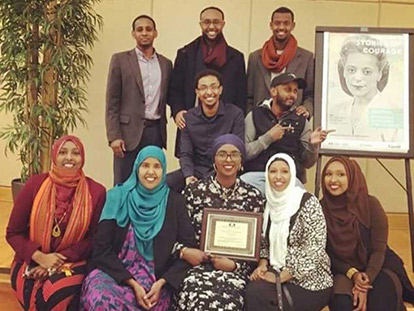 The Justice for Abdirahman Coalition team at the Black History Ottawa 2017 Launch in Ottawa