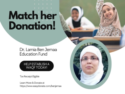 Muslim Association of Canada (MAC) Welcomes The Dr. Lamia Ben Jemaa Education Fund