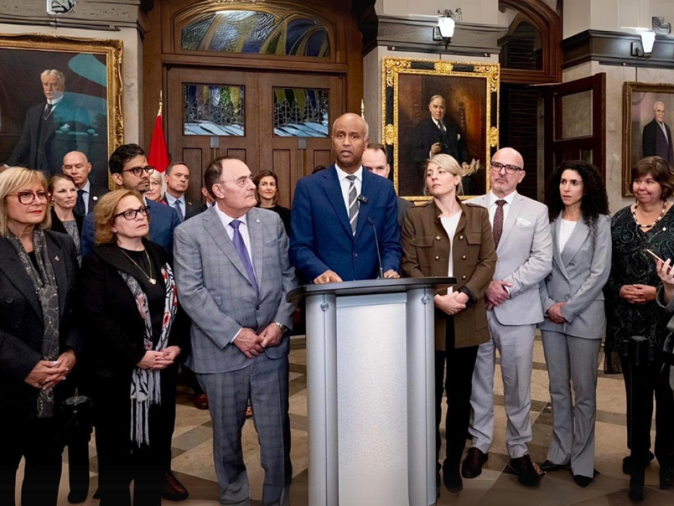 Minister of International Development Ahmed Hussen announces Canada&#039;s support for relief efforts in Lebanon.