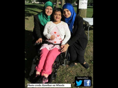 Narjes, Kawthar, and Lama Zeitoun at a recent Kawthar on Wheels fundraiser