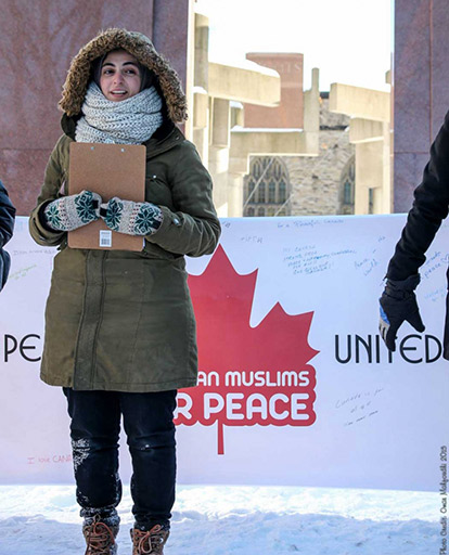 Ithar Abusheikha attended the Canadian Muslims for Peace gathering in Ottawa on January 31st.