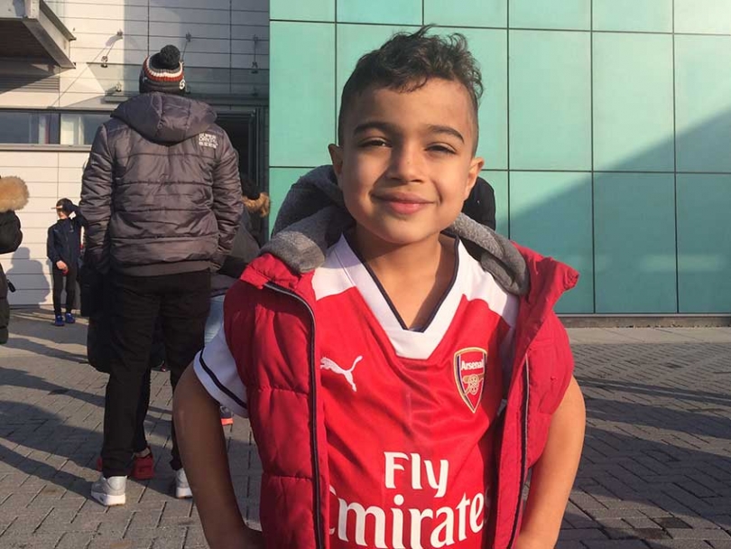 Malik Higazy at Arsenal Academy in England. Malik and his family are setting up a soccer academy in Ottawa with premier league players and coaches.