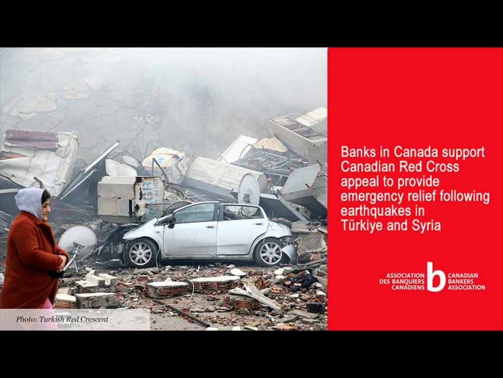 Banks in Canada support Canadian Red Cross appeal to provide emergency relief following earthquakes in Türkiye and Syria