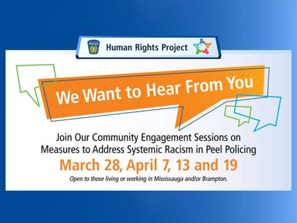 Community engagement sessions on measures to address systemic racism in Peel policing