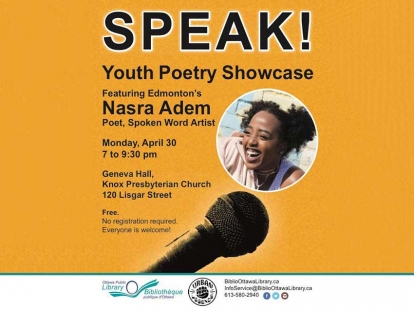 Check out Edmonton&#039;s former Youth Poet Laureate Nasra Adem in Ottawa Monday