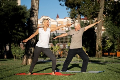 How can an active lifestyle improve foot health in senior citizens?