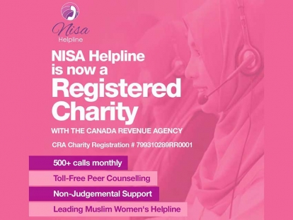 Nisa Helpline Is Now a Canadian Registered Charity