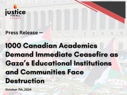 1,000 Canadian Academics Demand Immediate Ceasefire as Gaza’s Educational Institutions and Wider Communities Face Destruction​