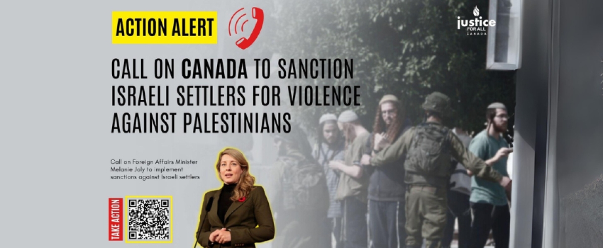 Call on Canada to Sanction Israeli Settlers