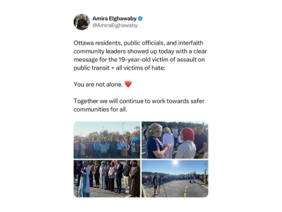 Kanata Muslim Association Organizes Community Solidarity Event in Response to Attack on Muslim Women on OC Transpo
