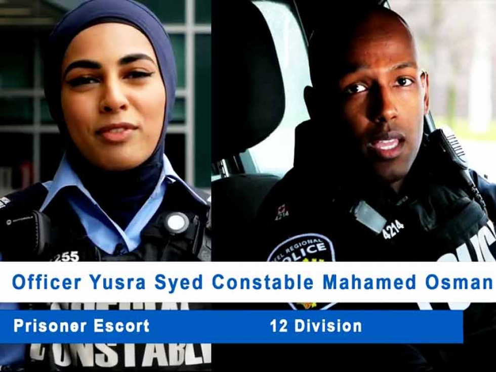 Special Constable Yusra Syed and Constable Mahamed Osman are featured in the Peel Regional Police video celebrating Ramadan.