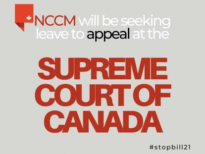 National Council of Canadian Muslims (NCCM) Seeking Leave from the Supreme Court of Canada to Appeal Bill 21 Decision