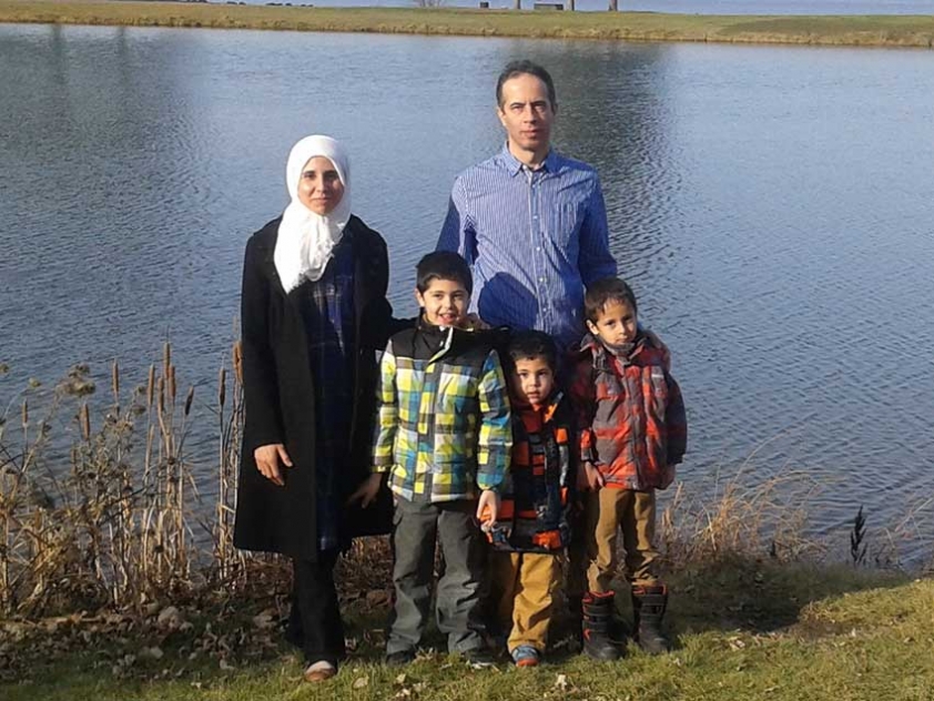 Dima Siam, her husband Mohammed Al Rayyan, and their children.