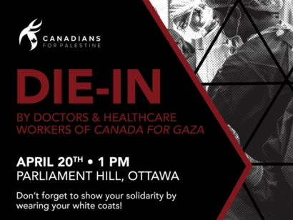 Healthcare Professionals Stage Dramatic Protest on Parliament Hill to Denounce Gaza&#039;s Healthcare Crisis