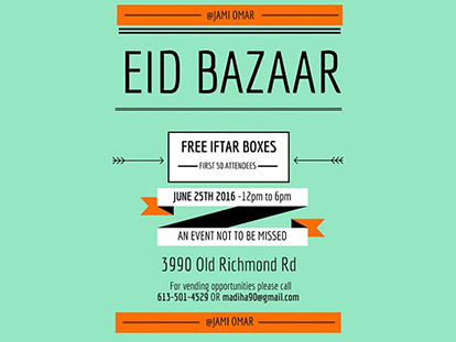 The Jami Omar Eid Bazaar takes place Saturday, June 25th. Muslim Link interviewed Madeha and Fariha Irshad, the two sisters who are trying to build the Bazaar into an annual community event.