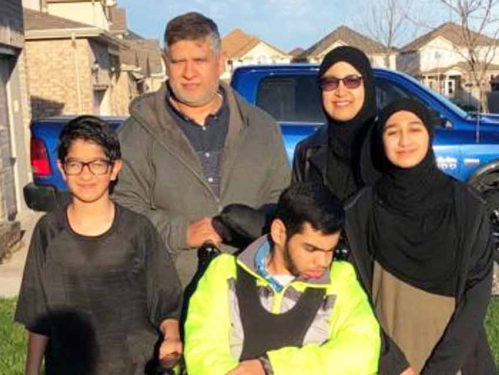 Huma Khan with her sons Abdallah and Ahmad as well as her husband and daughter.