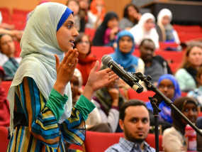 Audience members discuss the documentary UnMosqued
