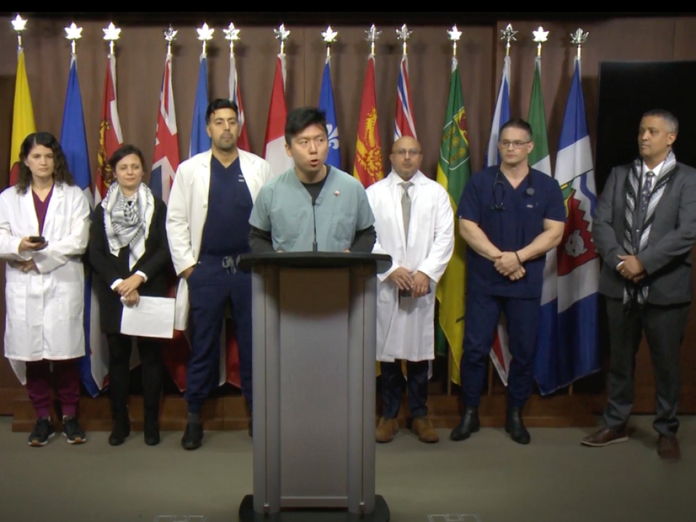 Canadian Healthcare Workers Returned from Gaza Speak on Parliament Hill Demanding Canada Take Action Against Genocide