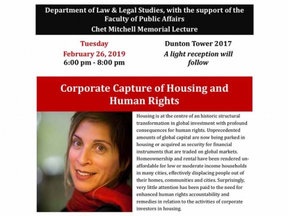 UN Special Rapporteur on the Right to Adequate Housing Leilani Farha Speaks at Carleton University Tuesday