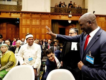 Gambian Justice Minister Abubacarr Tambado at the International Criminal Court.