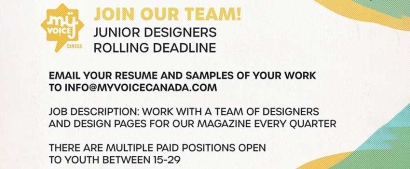 MY Voice Canada is Recruiting Volunteer Junior Designers Ages 15-29