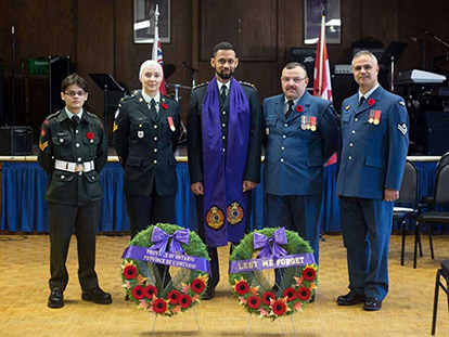 Muslims currently serving or aspiring to serve in the Canadian Armed Forces: Cadet Cpl. Mujahid Shaikh, Master Corporal Melissa Rawlyk, Capt (Imam) Ryan Carter, Capt (Imam) Suleyman Demiray, and Master Corporal Noufel Ouali