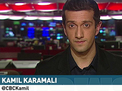 Kamil Karamali reporting on CBC Ottawa
