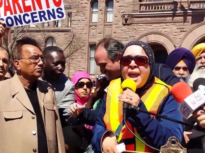 Pakistani Canadian Farina Siddiqui has been an active organizer against the revised Ontario health curriculum through the group Coalition of Concerned Parents.
