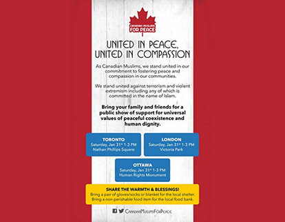 Ontario Muslims Gather for Peace on January 31st