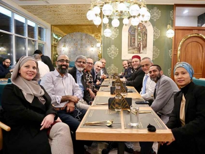 The Halal Expo Team with some of the 2019 Expo speakers at Nafisa Authentic Sweets &amp; Cuisine, a restaurant that was also an exhibitor at the Expo.